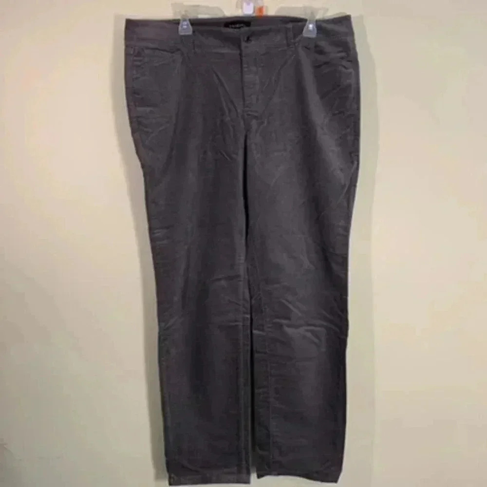 NWT Women's Talbots Gray Faux Suede Signature Pants Sz 16